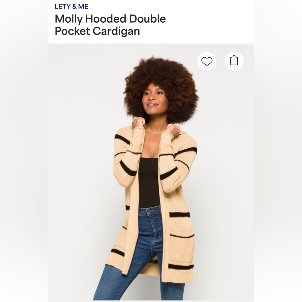 Striped Tan and Black Women's Sweater